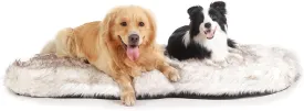 Laifug Luxury Faux Fur Dog Bed, 5-inch Thick Grade Ultra Soft Orthopedic Memory Foam Dog Bed with Faux Fur Cover, Plush Pup Rug with Removable Cover, Waterproof LinerWhite
