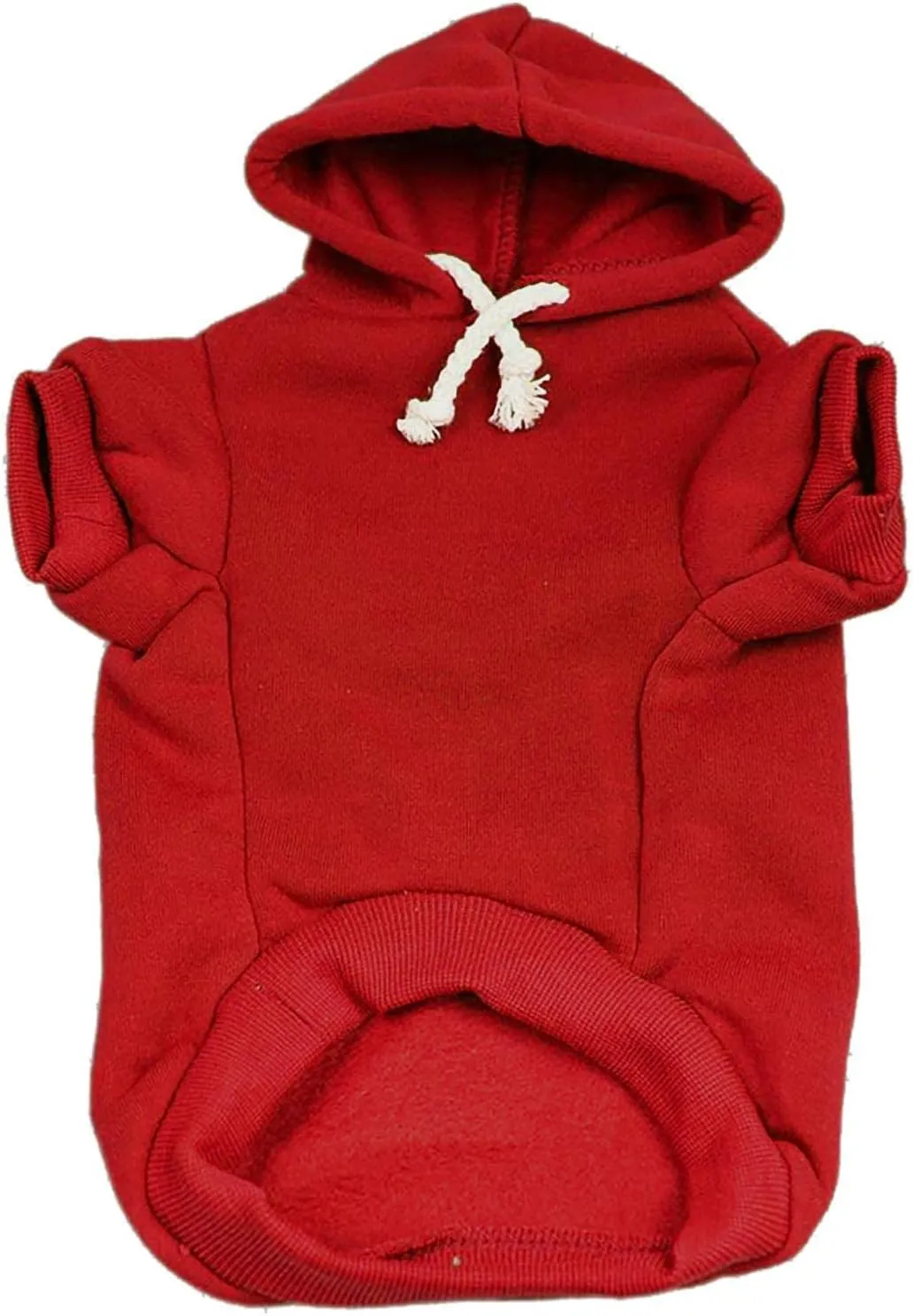 Love My Soldier Dog Hoodie Fleece Lined Pullover Sweatshirt with Leash Hole (Red, X-Small 89)