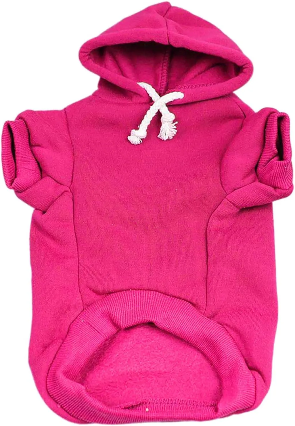 Love You Valentine's Day Dog Hoodie Fleece Lined Pullover Sweatshirt with Leash Hole (Hot Pink, Small 981)