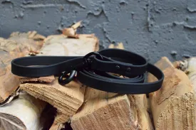 LUCI COLLECTION - Black & Black Biothane Dog Leash