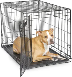 MidWest Homes for Pets Newly Enhanced Single & Double Door iCrate Dog Crate, Includes Leak-Proof Pan, Floor Protecting Feet, Divider Panel & New Patented Features