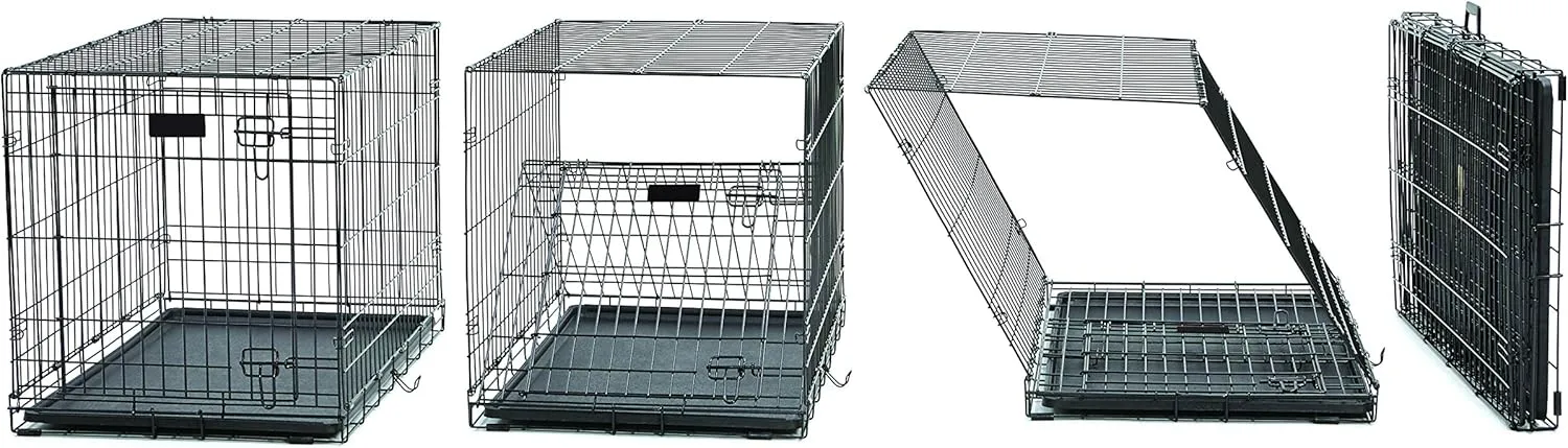 MidWest Homes for Pets Newly Enhanced Single & Double Door iCrate Dog Crate, Includes Leak-Proof Pan, Floor Protecting Feet, Divider Panel & New Patented Features