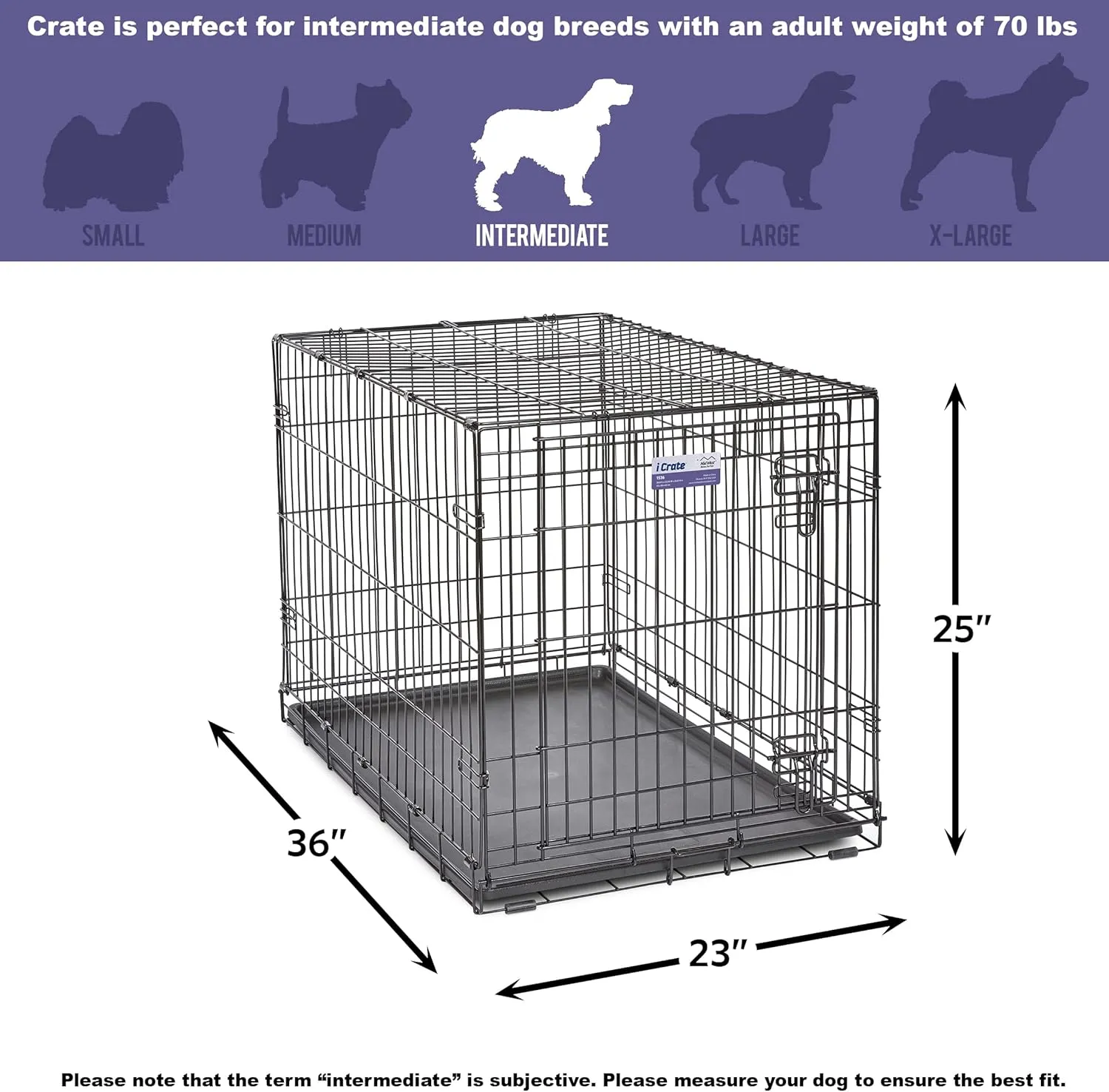 MidWest Homes for Pets Newly Enhanced Single & Double Door iCrate Dog Crate, Includes Leak-Proof Pan, Floor Protecting Feet, Divider Panel & New Patented Features