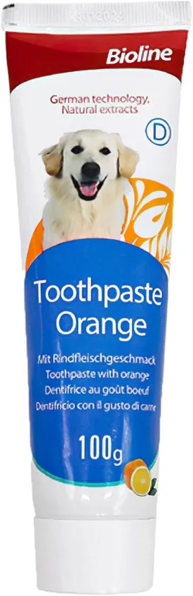 MIELIKKI Pets Dental Toothpaste, Toothpaste for Cats & Dogs, Cleans Teeth, Fights Bad Breath, Promotes Strong Teeth, 100g, Orange Flavor