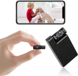 Mini Rotating Security Camera with 32GB SD Card 1080P HD WiFi Cam with Night Vision, Remote View, Motion Detection, for Home Surveillance, Baby/Pet/Nanny Monitor