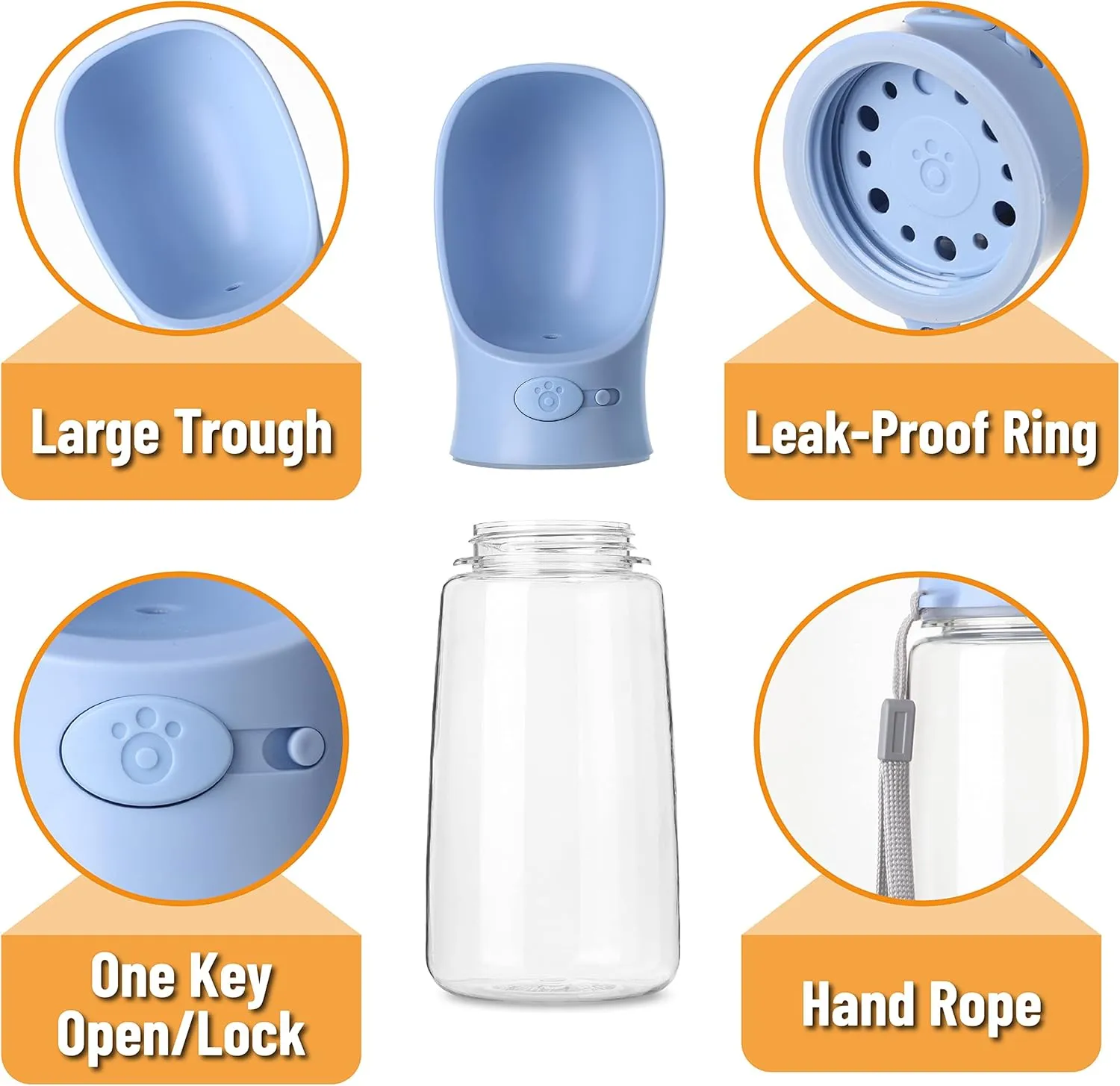 Mr. Pen Portable Dog Water Bottle - 19oz, Blue, Travel & Dispenser for Dogs
