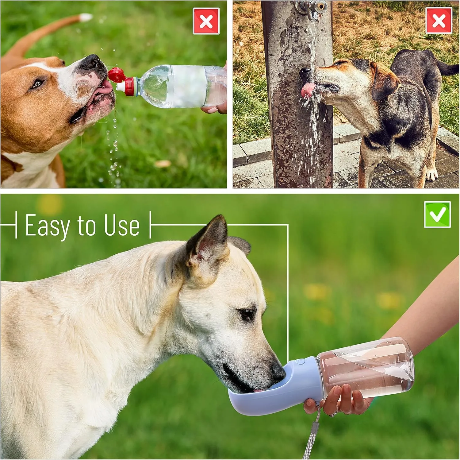 Mr. Pen Portable Dog Water Bottle - 19oz, Blue, Travel & Dispenser for Dogs