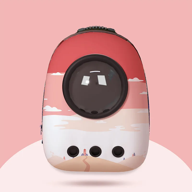 Nuopets pet backpack carrier bag portable with capsule oil painting series