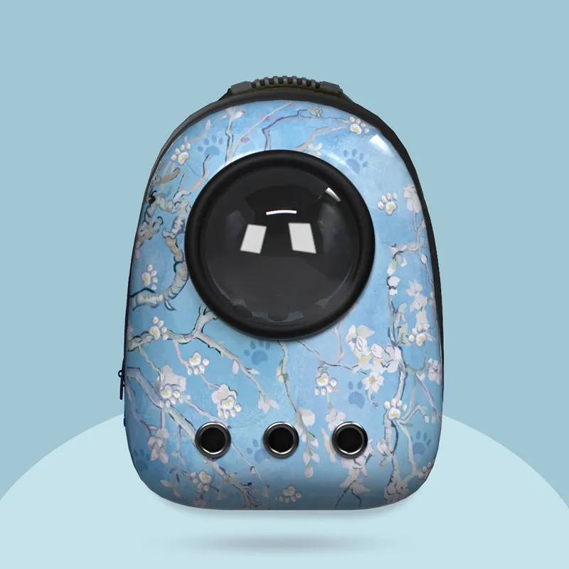 Nuopets pet backpack carrier bag portable with capsule oil painting series