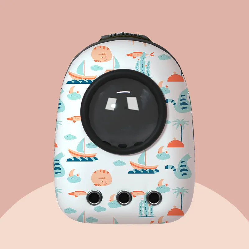 Nuopets pet backpack carrier bag portable with capsule oil painting series