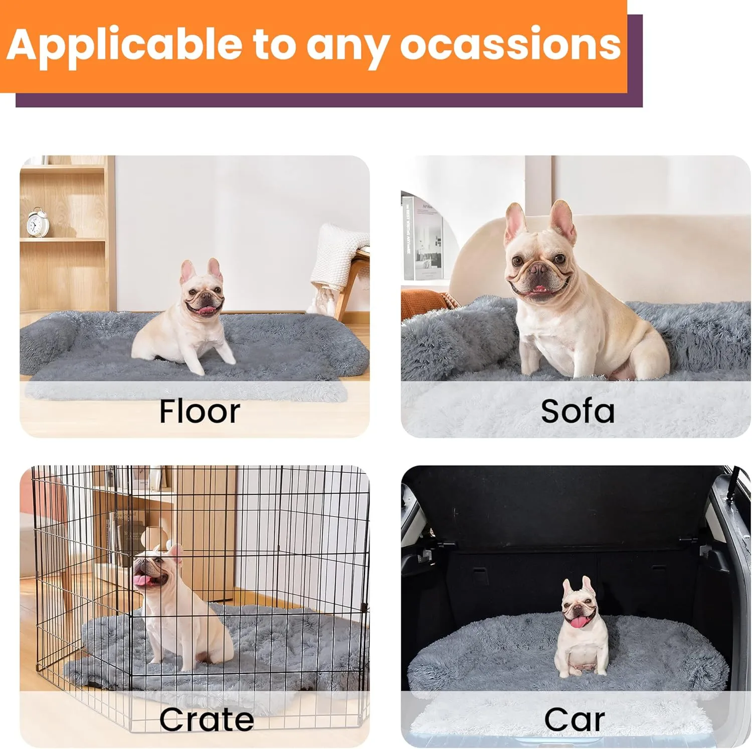 PawRoll Calming Dog Bed - Ultra Soft Dog Couch Cover Protector - Waterproof Lining, Non-Slip Sofa Dog Mat - Machine Washable Pet Sofa Ideal for Small Medium Large Dogs & Cats (Small, Dark Gray)