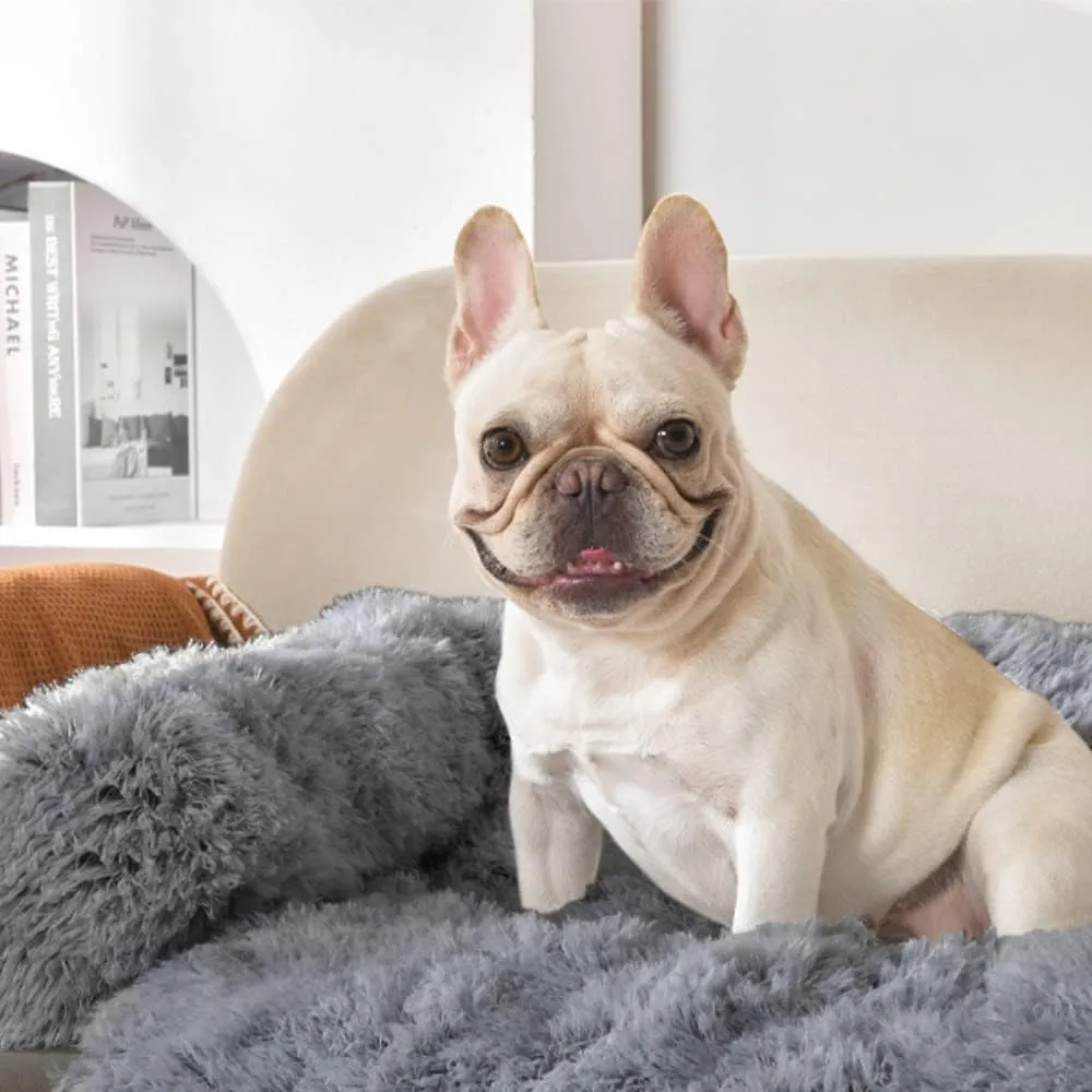 PawRoll Calming Dog Bed - Ultra Soft Dog Couch Cover Protector - Waterproof Lining, Non-Slip Sofa Dog Mat - Machine Washable Pet Sofa Ideal for Small Medium Large Dogs & Cats (Small, Dark Gray)