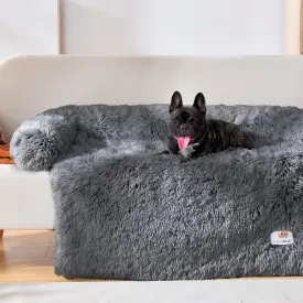 PawRoll Calming Dog Bed - Ultra Soft Dog Couch Cover Protector - Waterproof Lining, Non-Slip Sofa Dog Mat - Machine Washable Pet Sofa Ideal for Small Medium Large Dogs & Cats (Small, Dark Gray)
