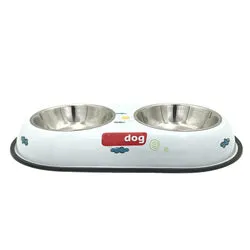 PAWS ASIA AliExpress New High Quality Outdoor Multi Color Fancy Patterned Pet Double Dog Bowls