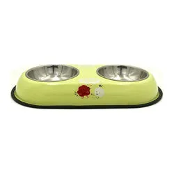 PAWS ASIA AliExpress New High Quality Outdoor Multi Color Fancy Patterned Pet Double Dog Bowls