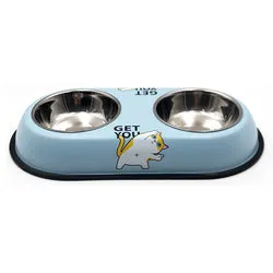 PAWS ASIA AliExpress New High Quality Outdoor Multi Color Fancy Patterned Pet Double Dog Bowls