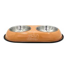 PAWS ASIA AliExpress New High Quality Outdoor Multi Color Fancy Patterned Pet Double Dog Bowls