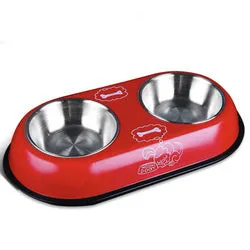 PAWS ASIA AliExpress New High Quality Outdoor Multi Color Fancy Patterned Pet Double Dog Bowls