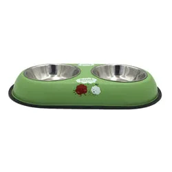 PAWS ASIA AliExpress New High Quality Outdoor Multi Color Fancy Patterned Pet Double Dog Bowls