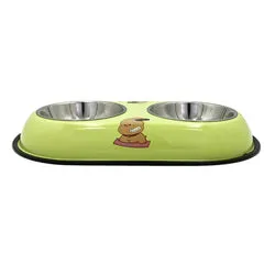 PAWS ASIA AliExpress New High Quality Outdoor Multi Color Fancy Patterned Pet Double Dog Bowls
