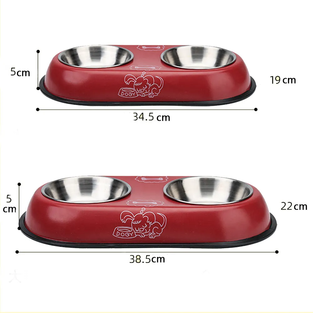 PAWS ASIA AliExpress New High Quality Outdoor Multi Color Fancy Patterned Pet Double Dog Bowls