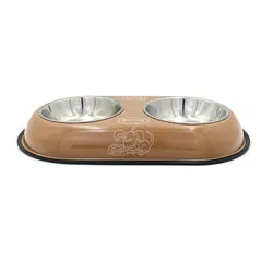 PAWS ASIA AliExpress New High Quality Outdoor Multi Color Fancy Patterned Pet Double Dog Bowls