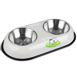 PAWS ASIA AliExpress New High Quality Outdoor Multi Color Fancy Patterned Pet Double Dog Bowls