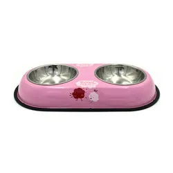 PAWS ASIA AliExpress New High Quality Outdoor Multi Color Fancy Patterned Pet Double Dog Bowls
