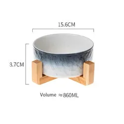 PAWS ASIA Amazon New High Quality Luxury Modern Elevated Designed Unique Ceramic Cat Bowl Dog With Wood Stand