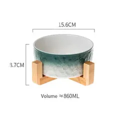 PAWS ASIA Amazon New High Quality Luxury Modern Elevated Designed Unique Ceramic Cat Bowl Dog With Wood Stand