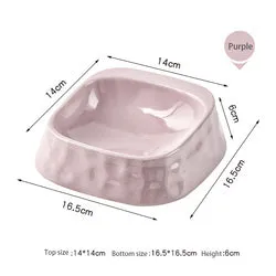 PAWS ASIA Factory High Quality Slanted Ceramic  Kawaii Rectangular Cat Bowl Feeder