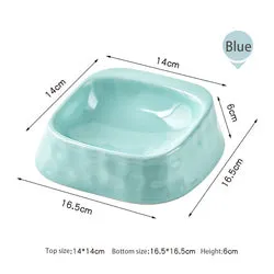 PAWS ASIA Factory High Quality Slanted Ceramic  Kawaii Rectangular Cat Bowl Feeder