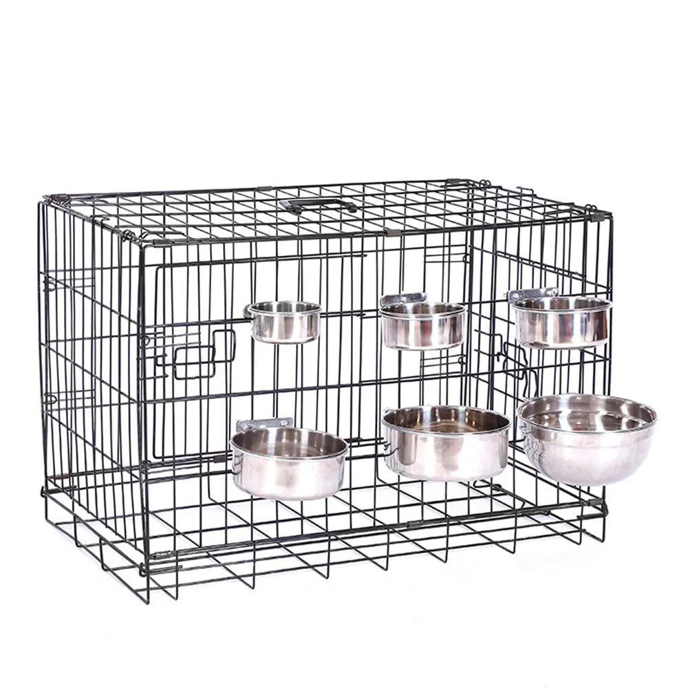 PAWS ASIA Factory Stainless Steel Height Adjustable Portable Pet Travel Transport Feeding Fixed Hanging Dog Bowl