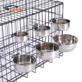 PAWS ASIA Factory Stainless Steel Height Adjustable Portable Pet Travel Transport Feeding Fixed Hanging Dog Bowl
