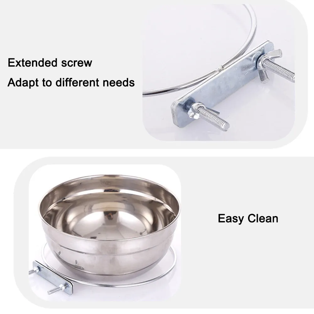 PAWS ASIA Factory Stainless Steel Height Adjustable Portable Pet Travel Transport Feeding Fixed Hanging Dog Bowl