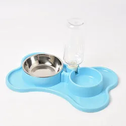 PAWS ASIA Manufacturers High Quality 2 in 1 Stainless Steel Double Pet Bowl With Water Bottle