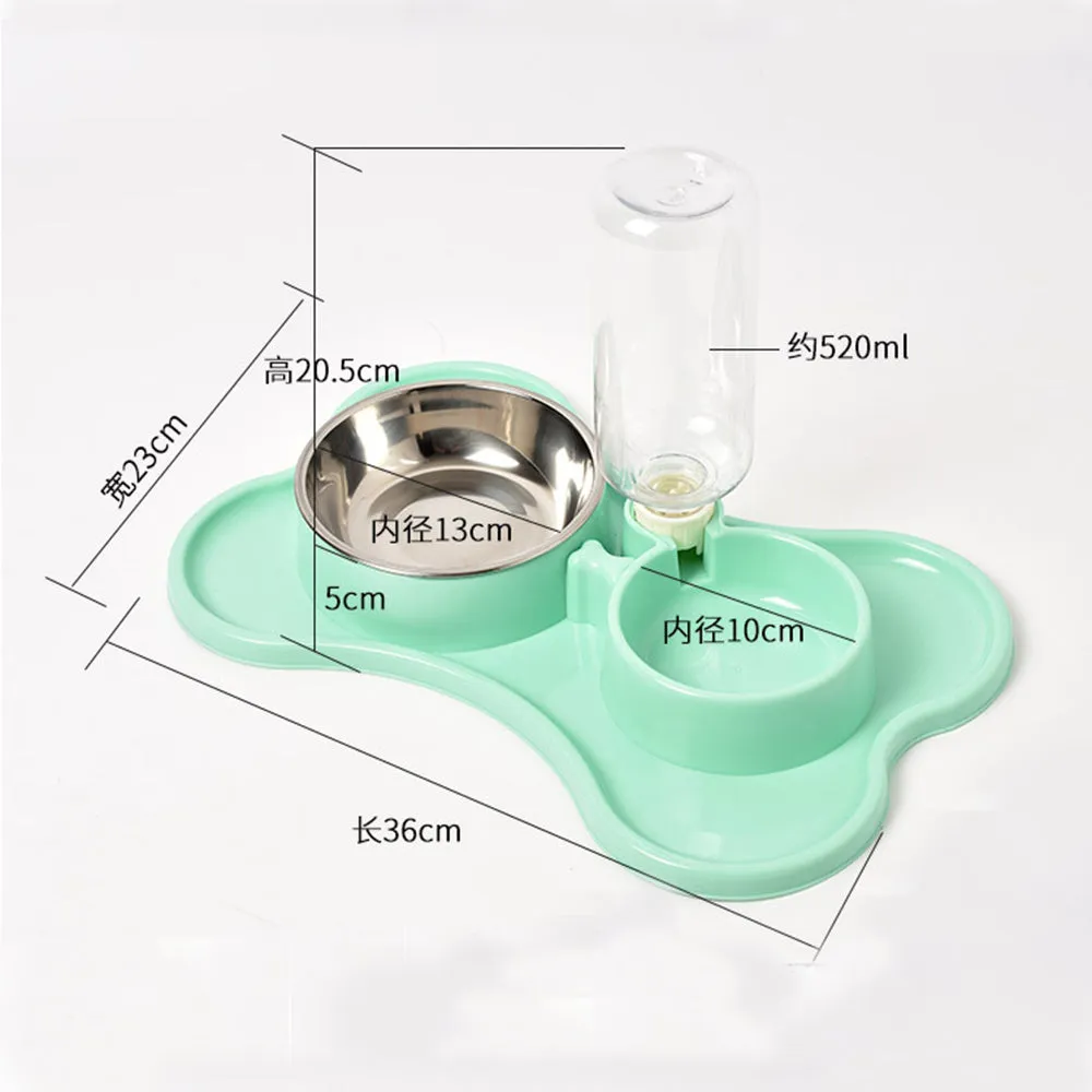 PAWS ASIA Manufacturers High Quality 2 in 1 Stainless Steel Double Pet Bowl With Water Bottle