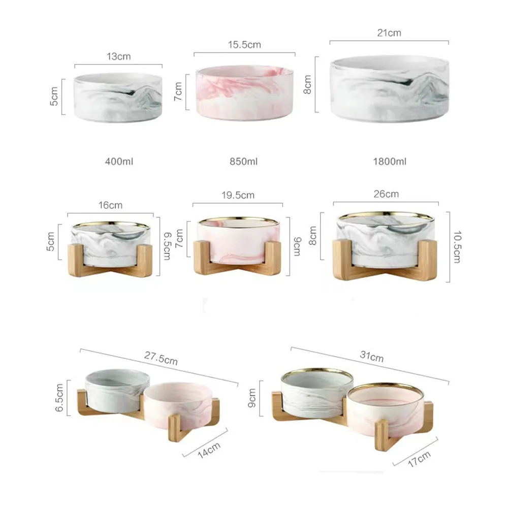 PAWS ASIA Manufacturers Luxury Elevated Pink Eco Dog Bowl With Wood Stand