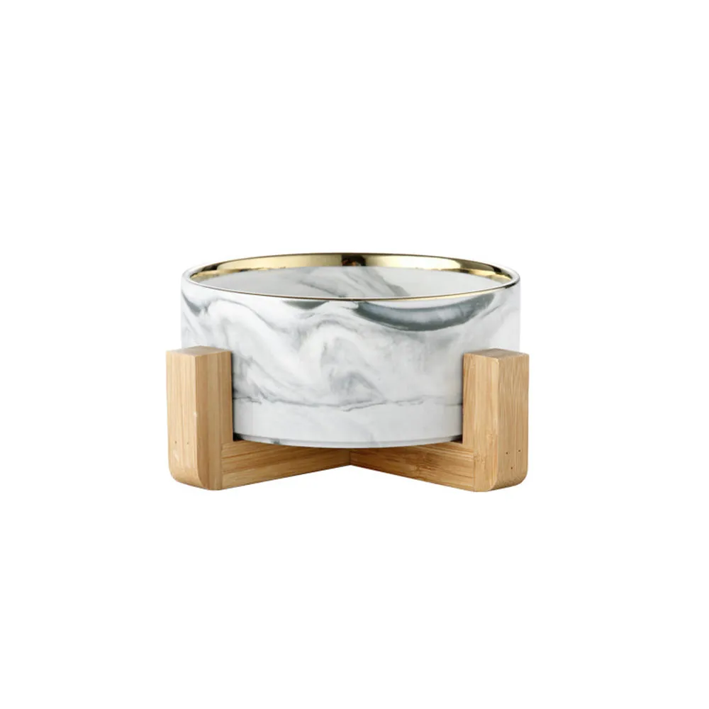PAWS ASIA Manufacturers Luxury Elevated Pink Eco Dog Bowl With Wood Stand
