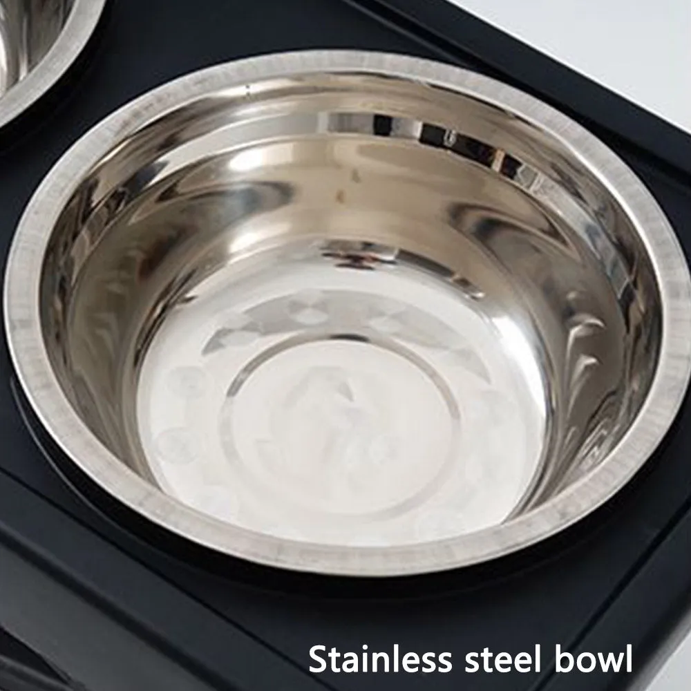 PAWS ASIA Supplier Stainless Steel Modern Luxury Elevated Double Dog Bowl Food Feeding