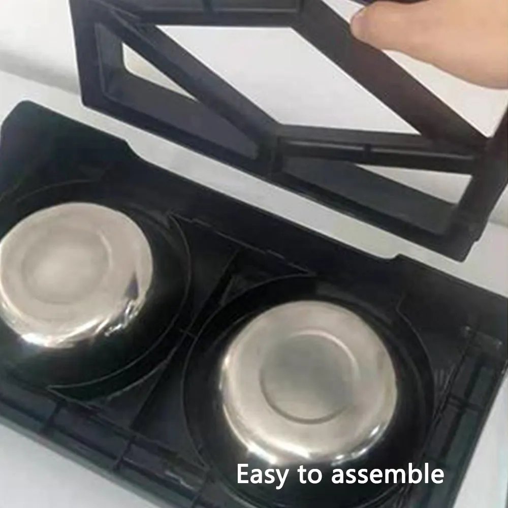 PAWS ASIA Supplier Stainless Steel Modern Luxury Elevated Double Dog Bowl Food Feeding
