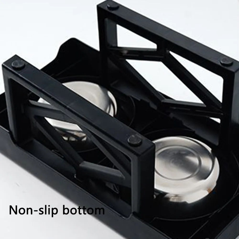 PAWS ASIA Supplier Stainless Steel Modern Luxury Elevated Double Dog Bowl Food Feeding