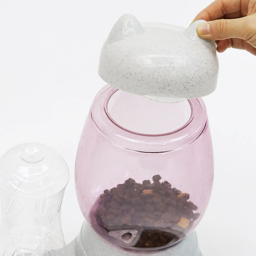 PAWS ASIA Suppliers Eco Friendly Plastic Cute Automatic Self Filling Food And Water Dog Bowl Cat