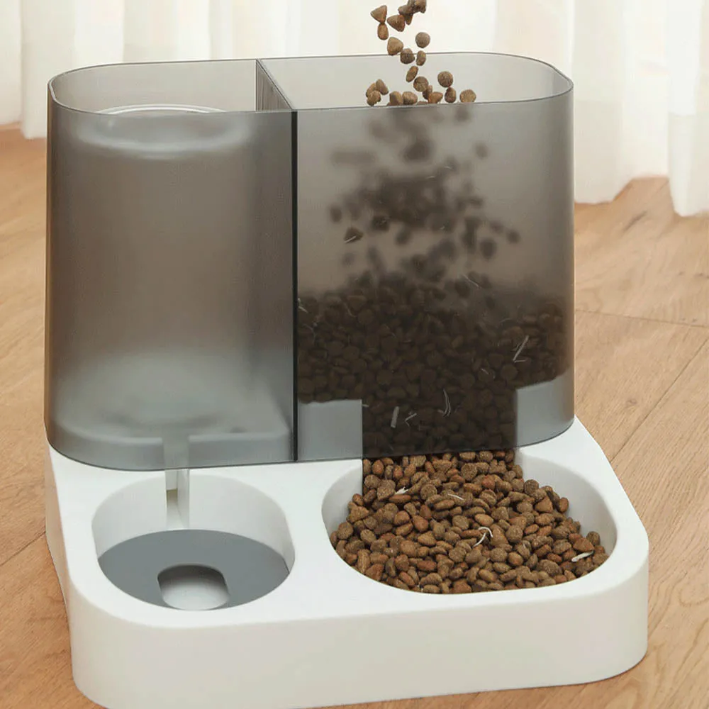 PAWS ASIA Suppliers New Storage Food Water Container Automatic Feeder Transparent Dog Bowl Cat