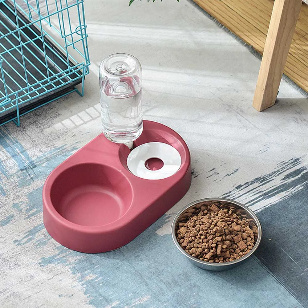 PAWS ASIA Suppliers Personalised PP Material And Stainless Steel Food And Water Pet Bowl