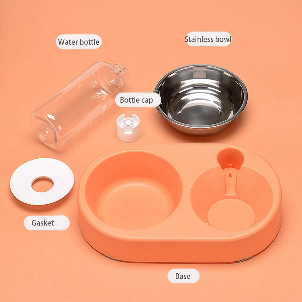 PAWS ASIA Suppliers Personalised PP Material And Stainless Steel Food And Water Pet Bowl