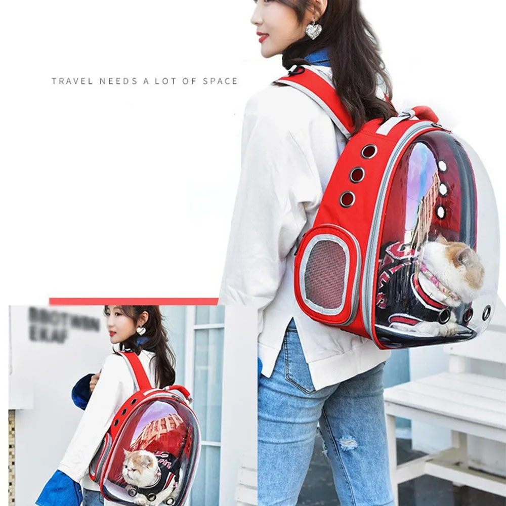PAWS ASIA Wholesale Fashion Hiking  Portable Transparent Clear Pet Carrier Cat Backpack Dog