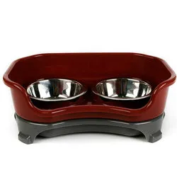 PAWS ASIA Wholesale New Spill Proof Stainless Steel Elevated Double Dog Bowl With Holder Cat Feeder