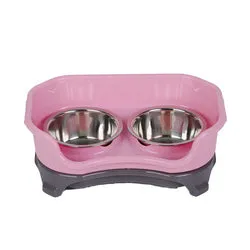 PAWS ASIA Wholesale New Spill Proof Stainless Steel Elevated Double Dog Bowl With Holder Cat Feeder