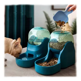 PAWS ASIA Wholesale Pet Supplies Eco Friendly Plastic Non Slip Double Automatic Pet Feeder Dog Bowl Set